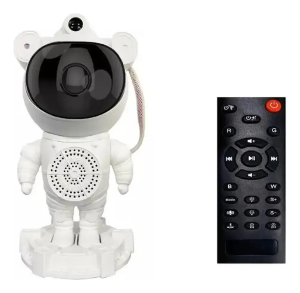 Projetor de Luz Astronauta Galáxia 360° com Bluetooth e Controle Remoto - 8 Nebulosas - USB