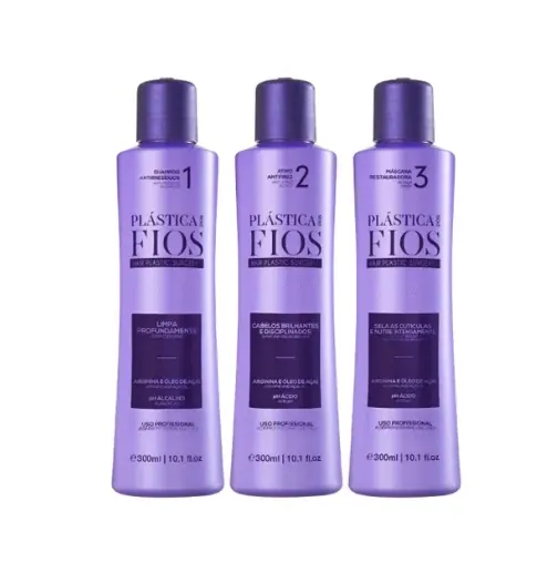 Kit Cadiveu Professional Plástica dos Fios Alinhamento (Trio 3 Produtos - Shampoo Antirresíduos + Ativo Liso Máximo + Máscara Restauradora)